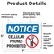 Signmission OSHA Notice Decal - Cellular Phones Prohibited with Graphic, 7 in W x Rectangle, Vinyl Decal OS-2PACK-NS-D-57-L-19527 - alternate 2